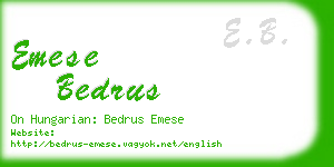 emese bedrus business card